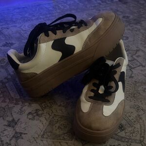 Hey Girl by Corkys POP OFF Brown and White Casual Sneakers